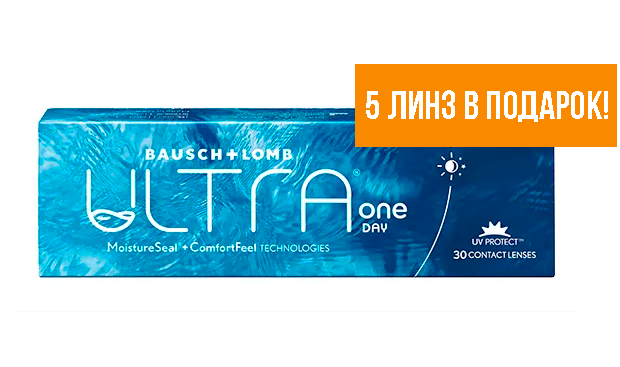 АКЦИЯ! Однодневные контактные линзы BAUSCH + LOMB ULTRA® ONE DAY
